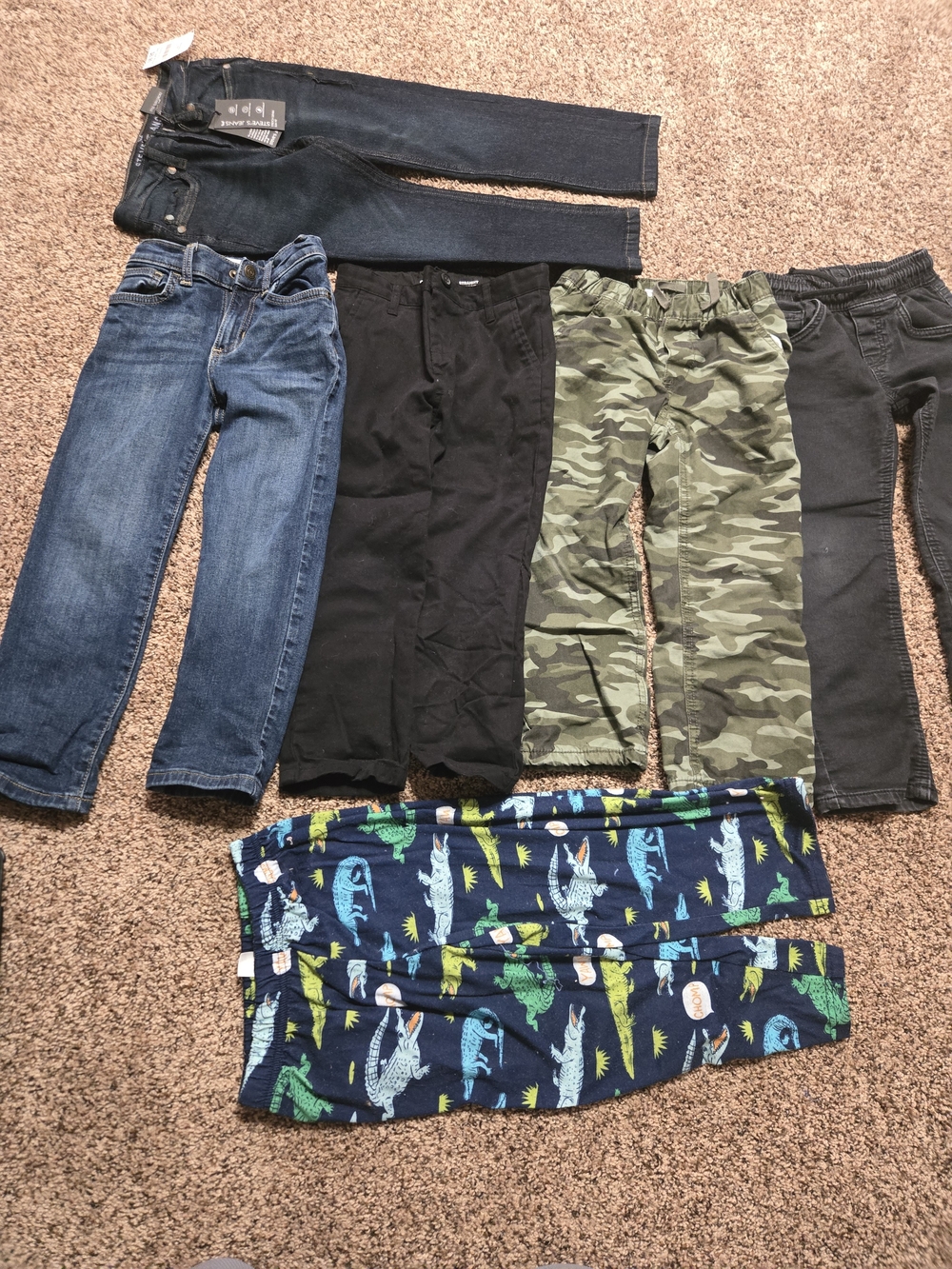 Kids Casual Bottoms Bundle - Blue, Black, Camo & Navy